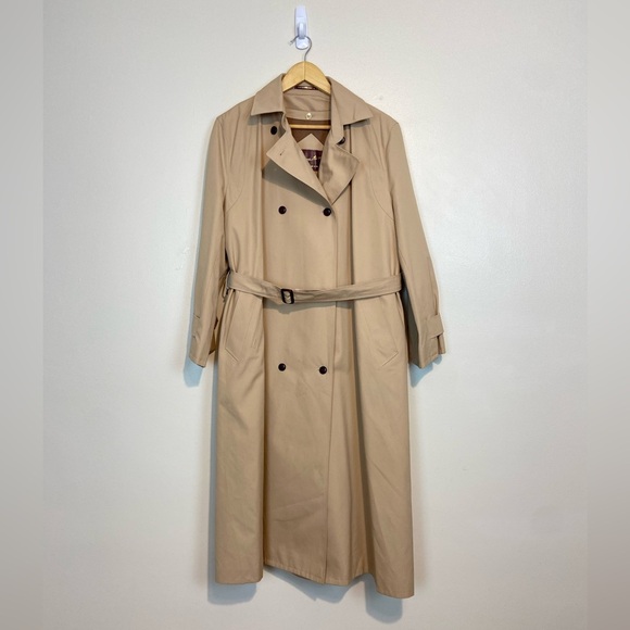 EUC Vintage Etienne Aigner Wool Lined Trench Coat Women’s Khaki - Picture 1 of 13